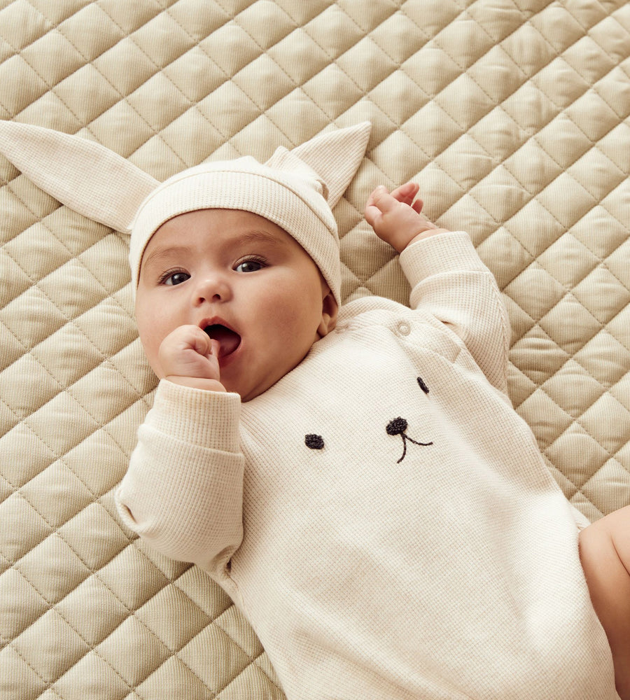 Wilson & Frenchy | Organic Cotton Waffle Bunny Set | Oatmeal Melange