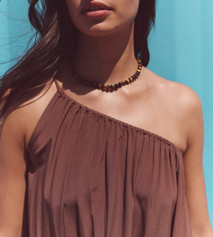 Assembly Label | Mila Asymmetrical Maxi Dress | Espresso