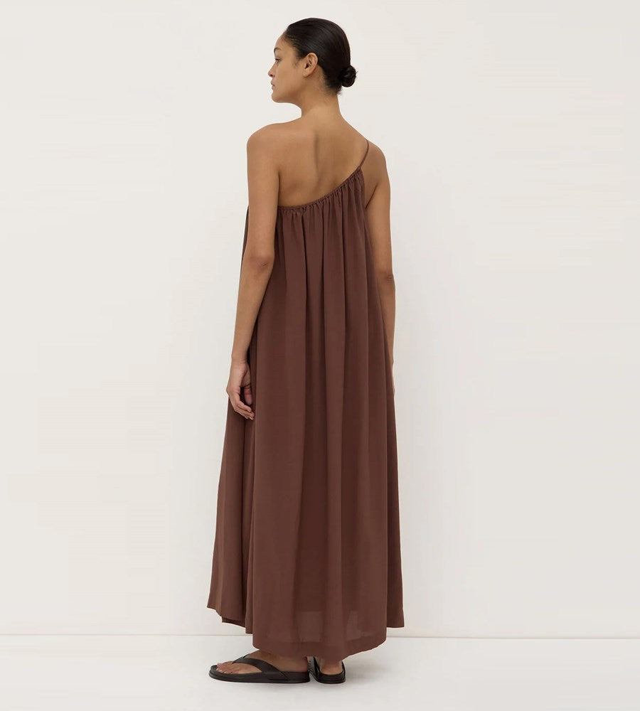Assembly Label | Mila Asymmetrical Maxi Dress | Espresso