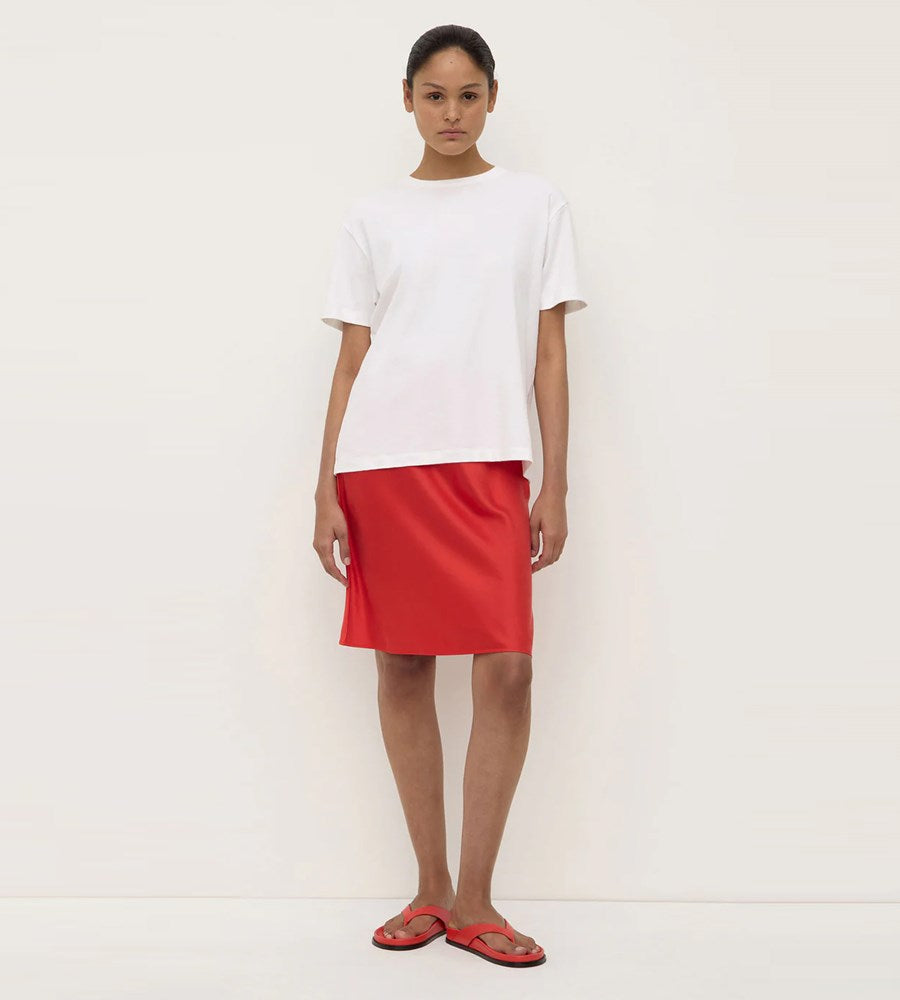 Assembly Label | Pippa Silk Knee Length Skirt | Chilli