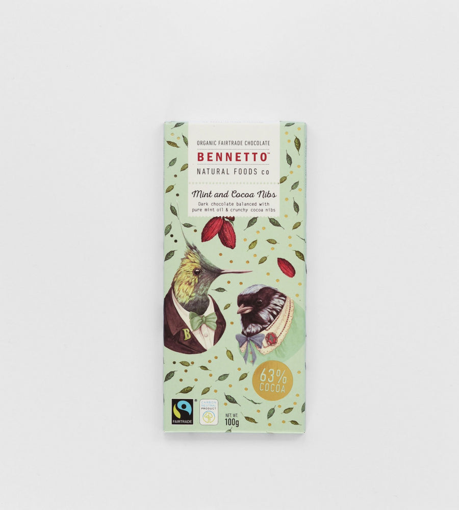 Bennetto Chocolate Bar | Mint & Cocoa Nibs