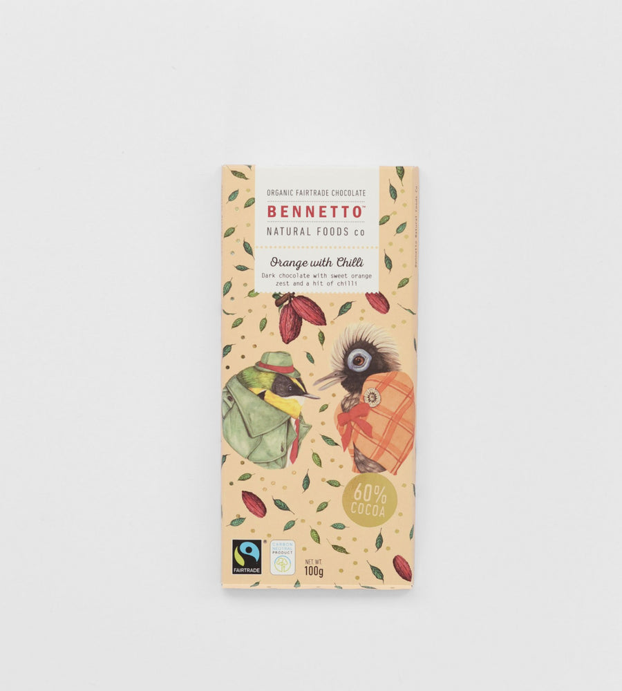 Bennetto Chocolate Bar | Orange with Chilli