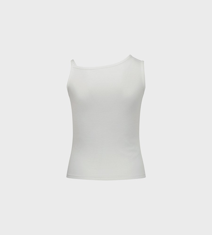 Commonplace I Asymmetrical Pearl Tank I White