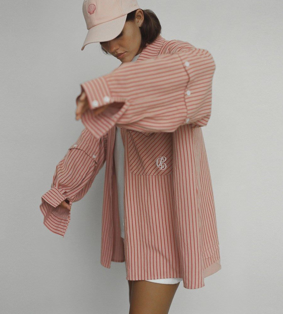 Commonplace I Classic Overshirt I Pink / Red