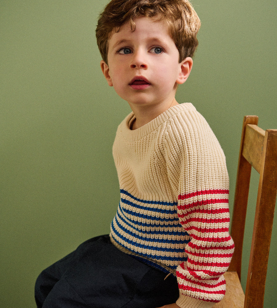 Nature Baby | Billy Jumper | Navy/Red Sailor Stripe