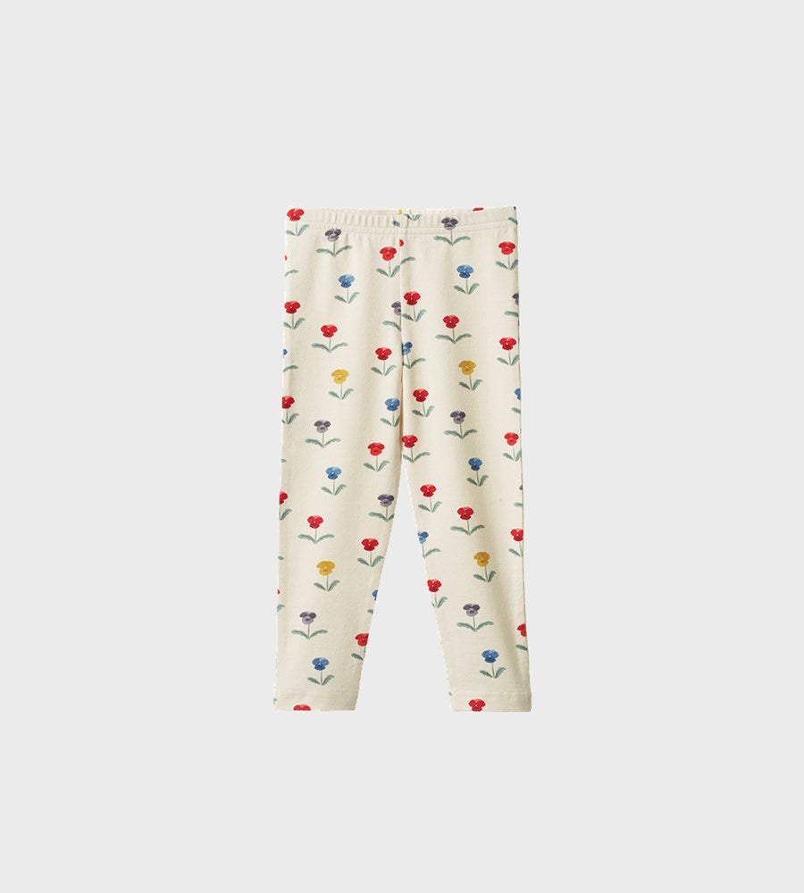Floral-patterned leggings on a white background