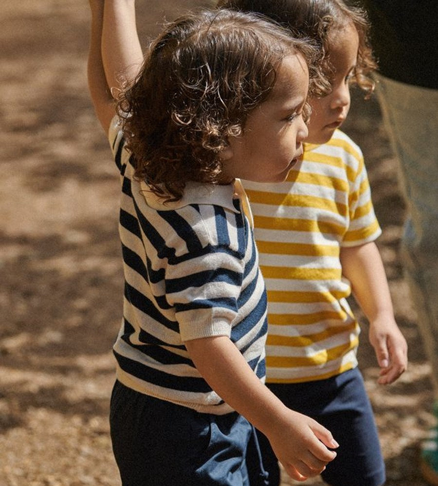 Nature Baby | Stevie Polo I Navy Bold Stripe