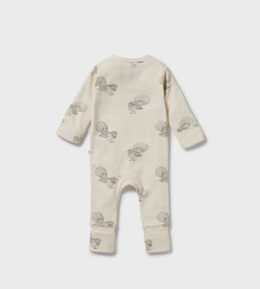 Wilson & Frenchy | Organic Pointelle Zipsuit with Feet | Little Fantail