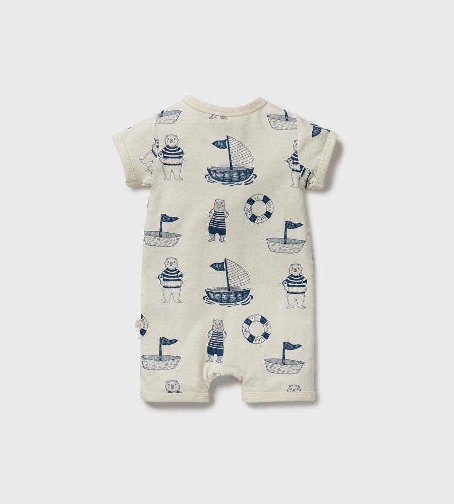 Wilson & Frenchy | Organic Boyleg Zipsuit | Nautical Bear