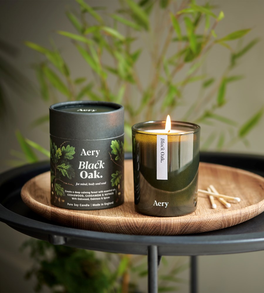 Aery | Botanical Green Soy Candle | Black Oak