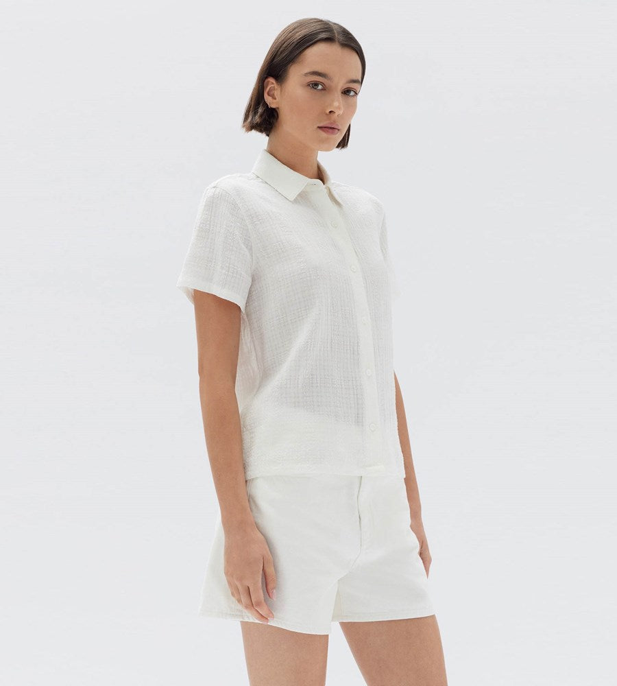 Assembly Label | Calliope Short Sleeve Shirt White