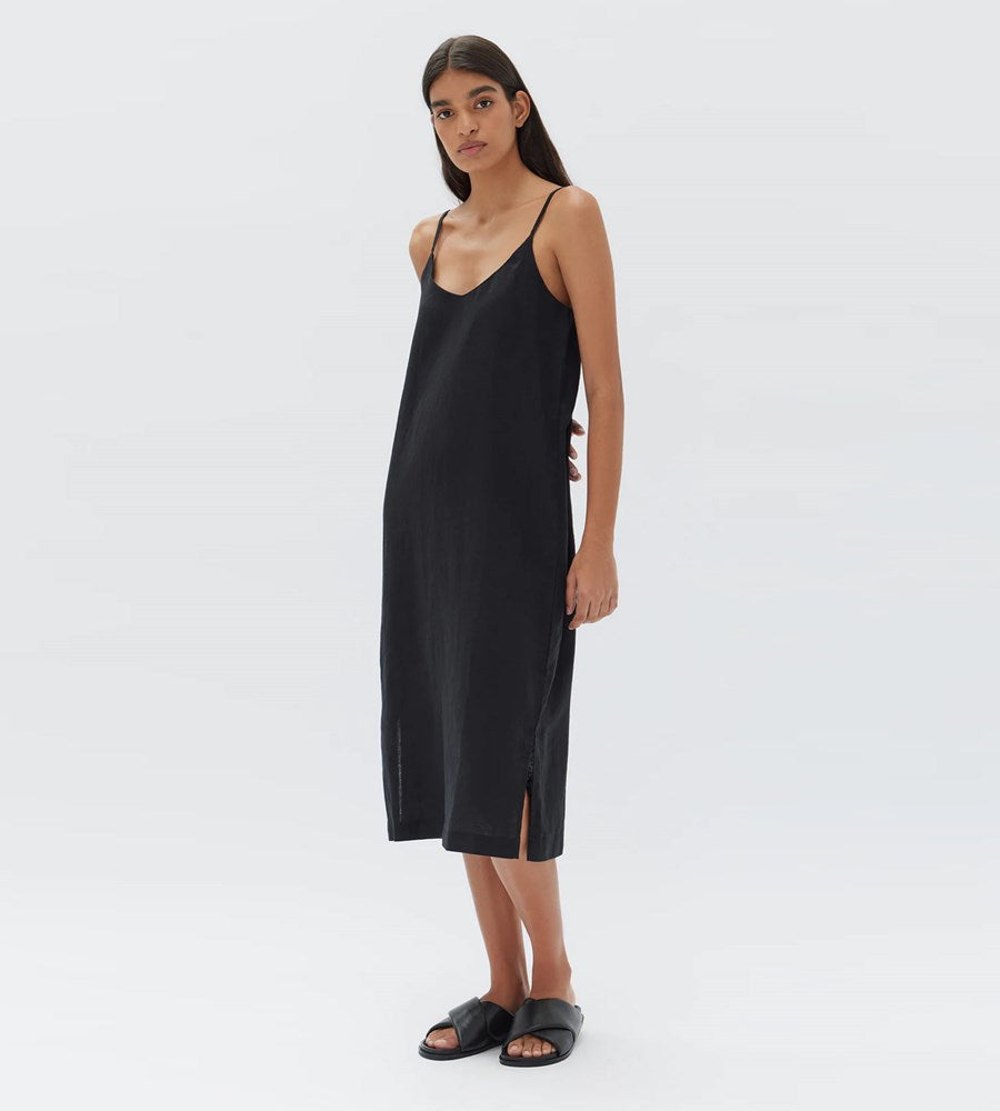 Assembly Label | Linen Slip Dress Black