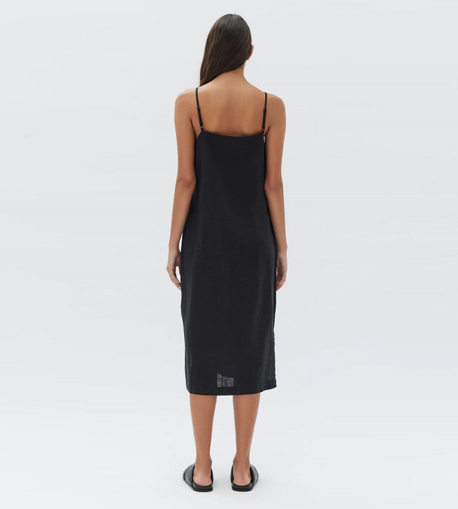 Assembly Label | Linen Slip Dress Black