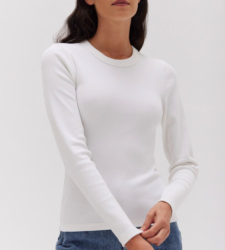 Assembly Label | Miana Long Sleeve Top | White