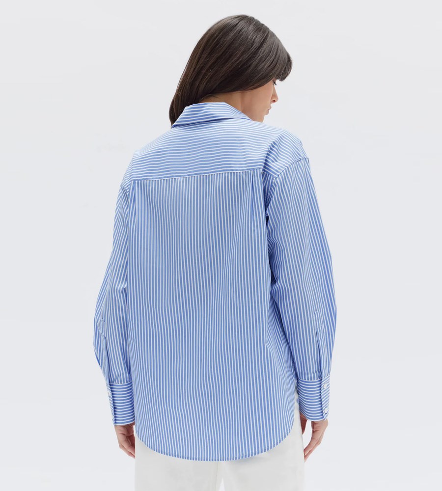 Assembly Label | Signature Poplin Shirt Blue White Stripe