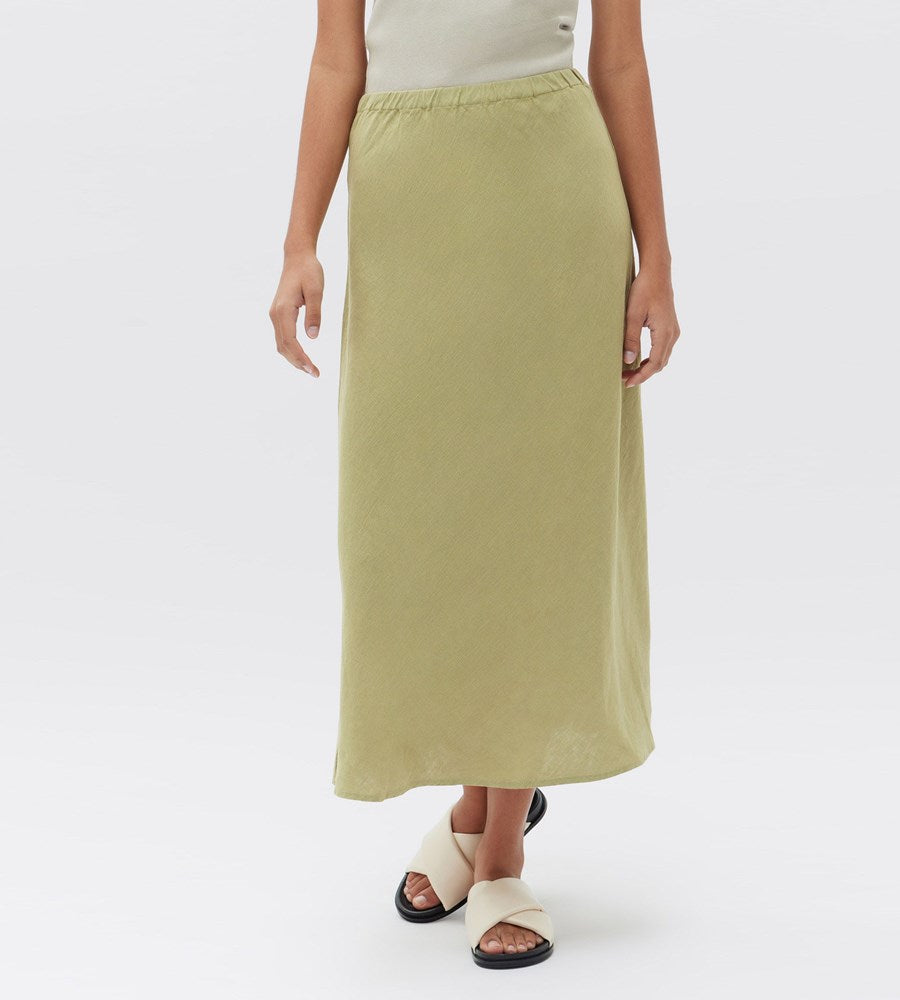 Assembly Label | Stella Linen Bias Skirt | Agave
