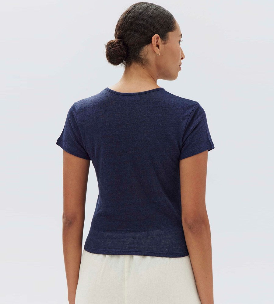 Assembly Label | Womens Seaford Linen Tee | True Navy