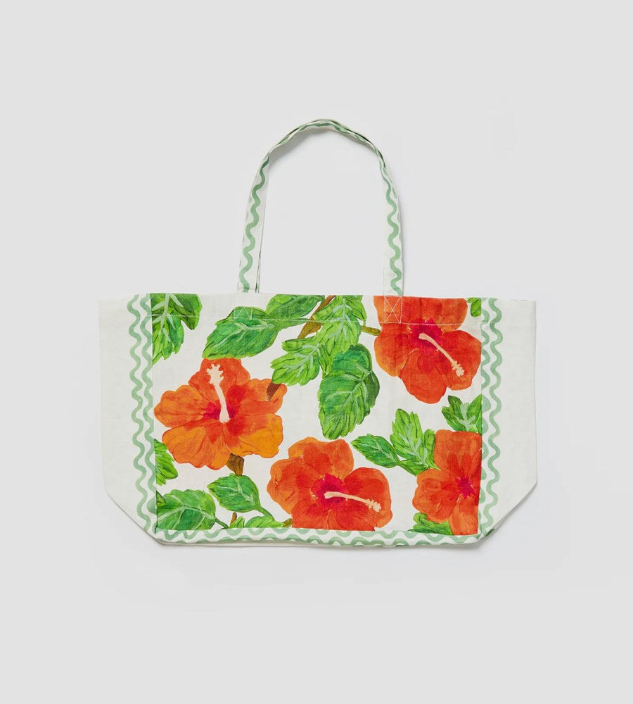 Bonnie & Neil | Hibiscus Red Tote Bag