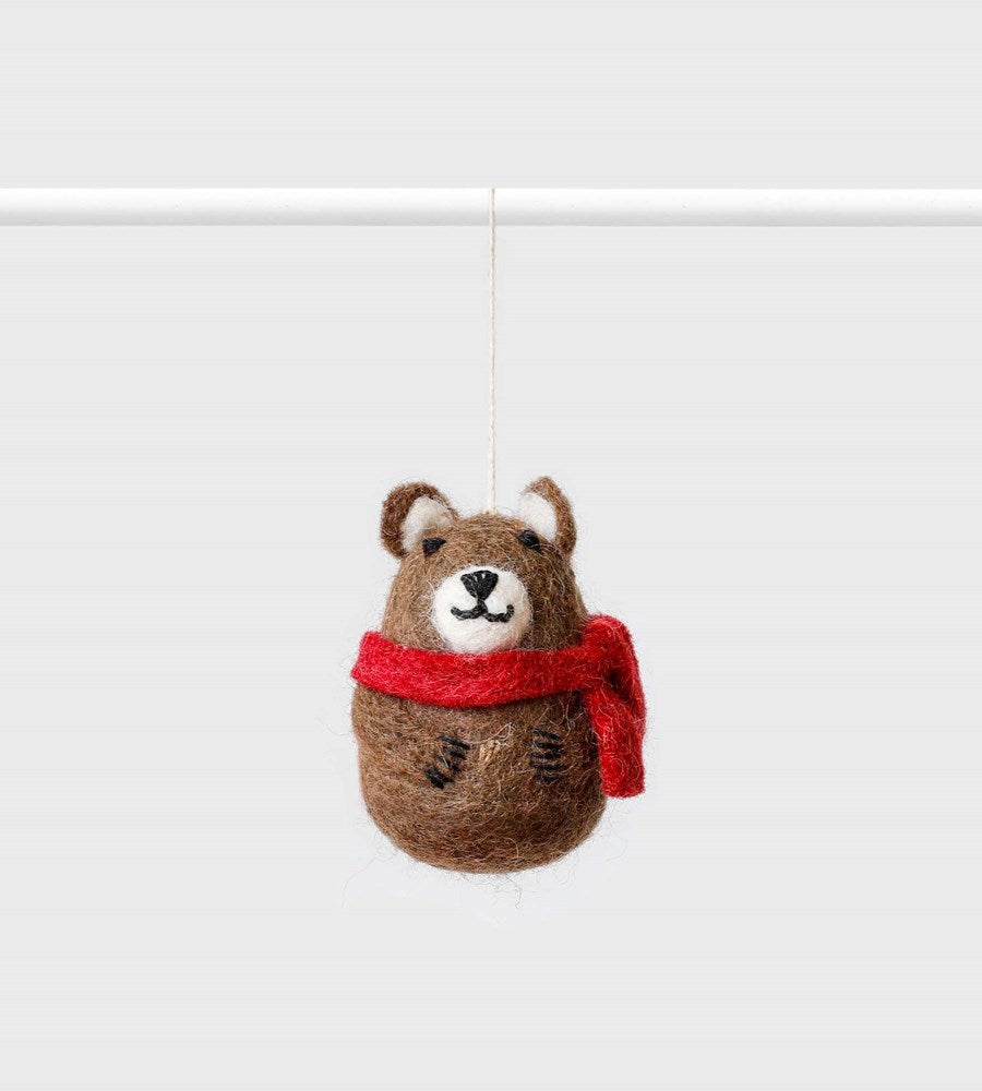 Christmas Decoration | Brown Bear with Scarf