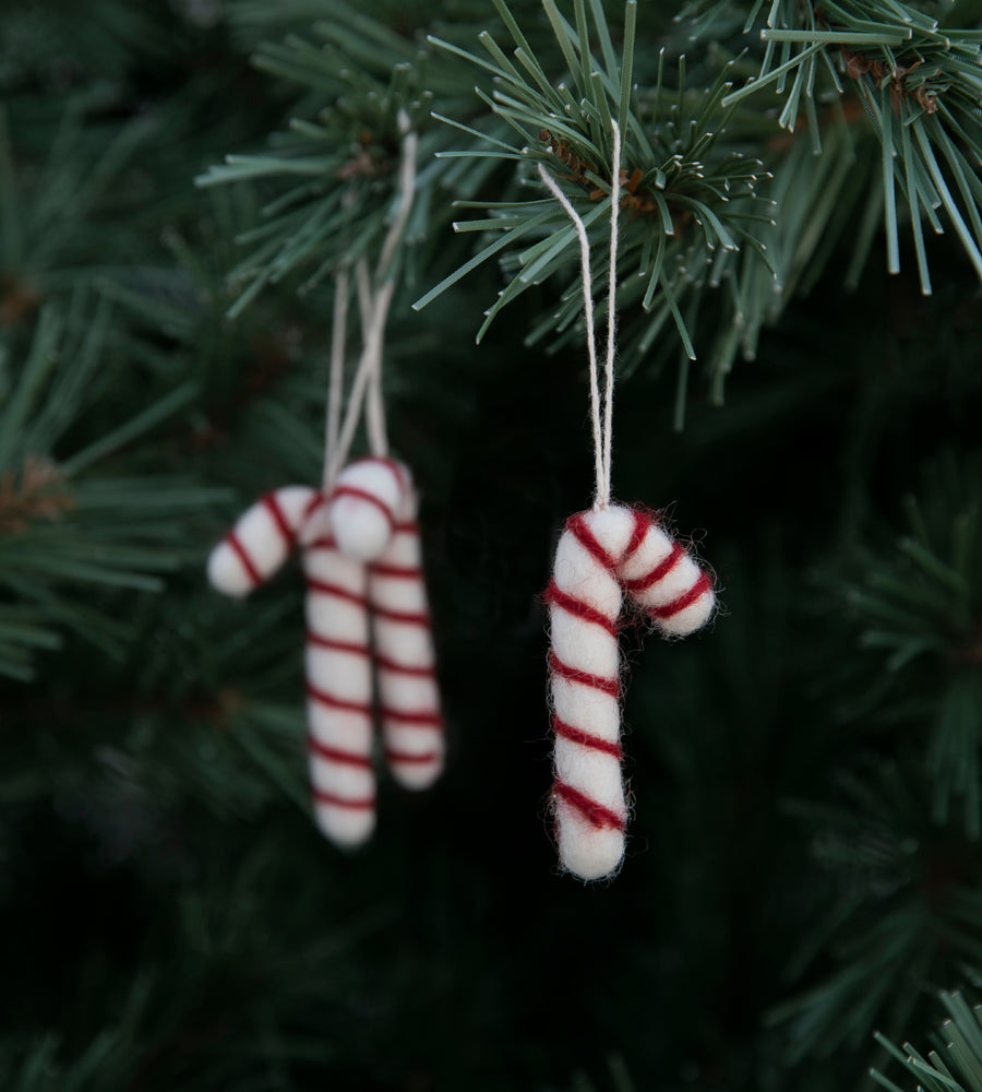 Christmas Decoration | Felted Candy Cane | Set of 3