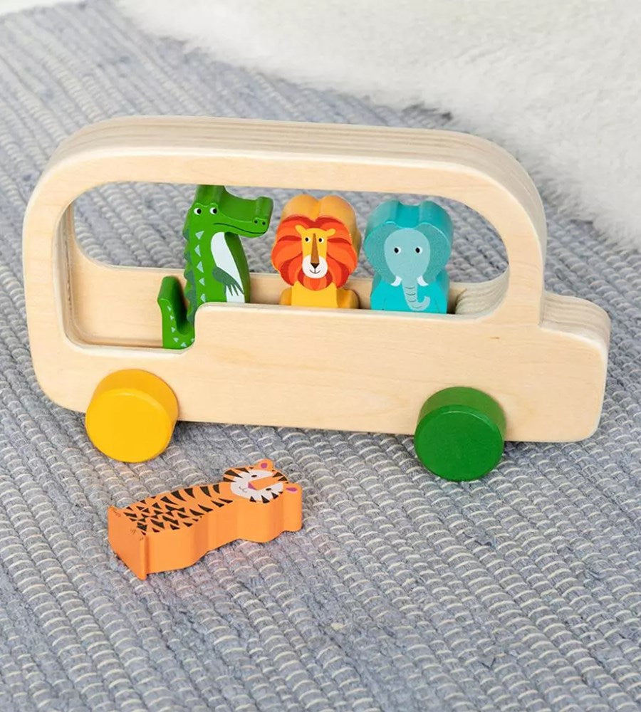 Colourful Creatures Wooden Bus
