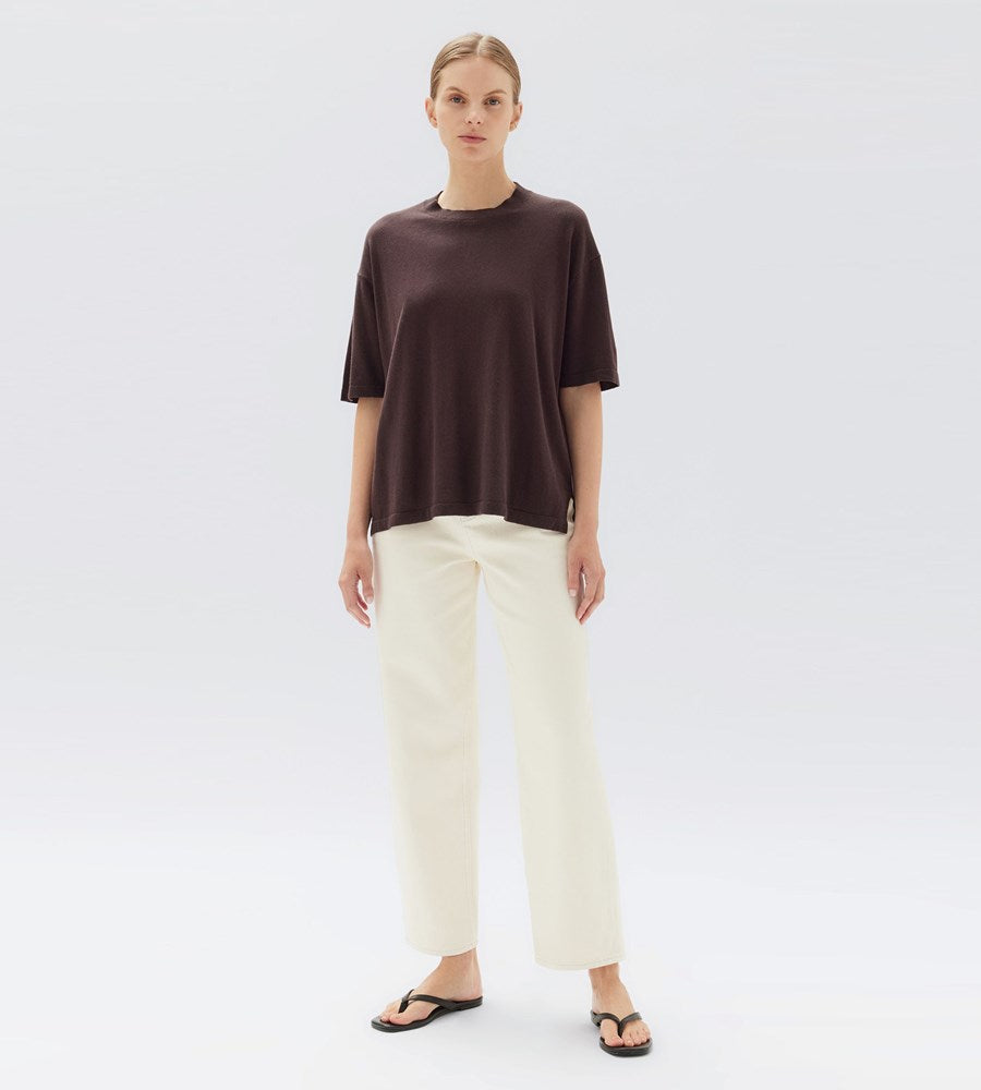 Cotton Relaxed Cashmere Tee Chestnut