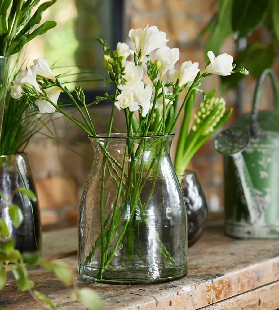 Dappled Clear Fluted Vase