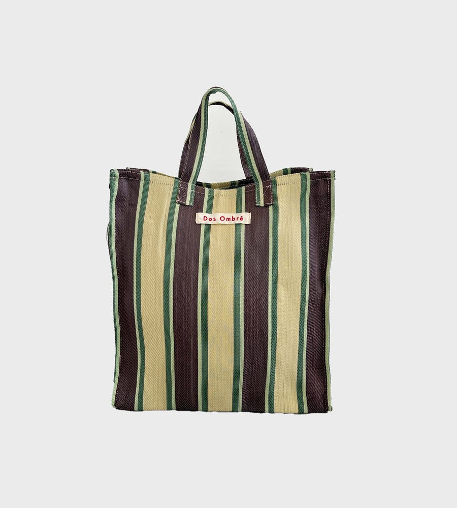 Dos Ombre Bengali Bag | Beige Green Black Stripe