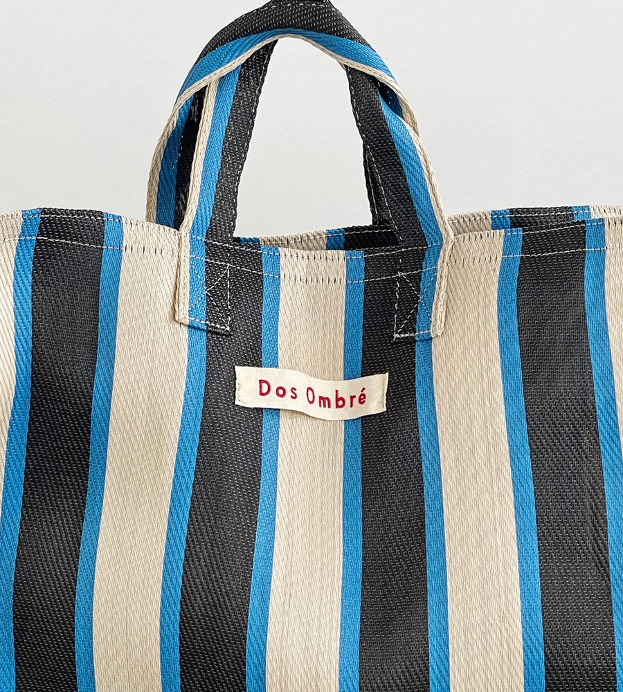 Dos Ombre Bengali Bag | Grey Blue Green Stripe