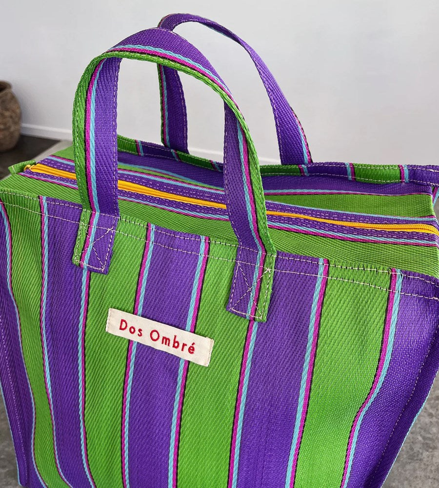 Dos Ombre Bengali Bag | Purple Green Stripe