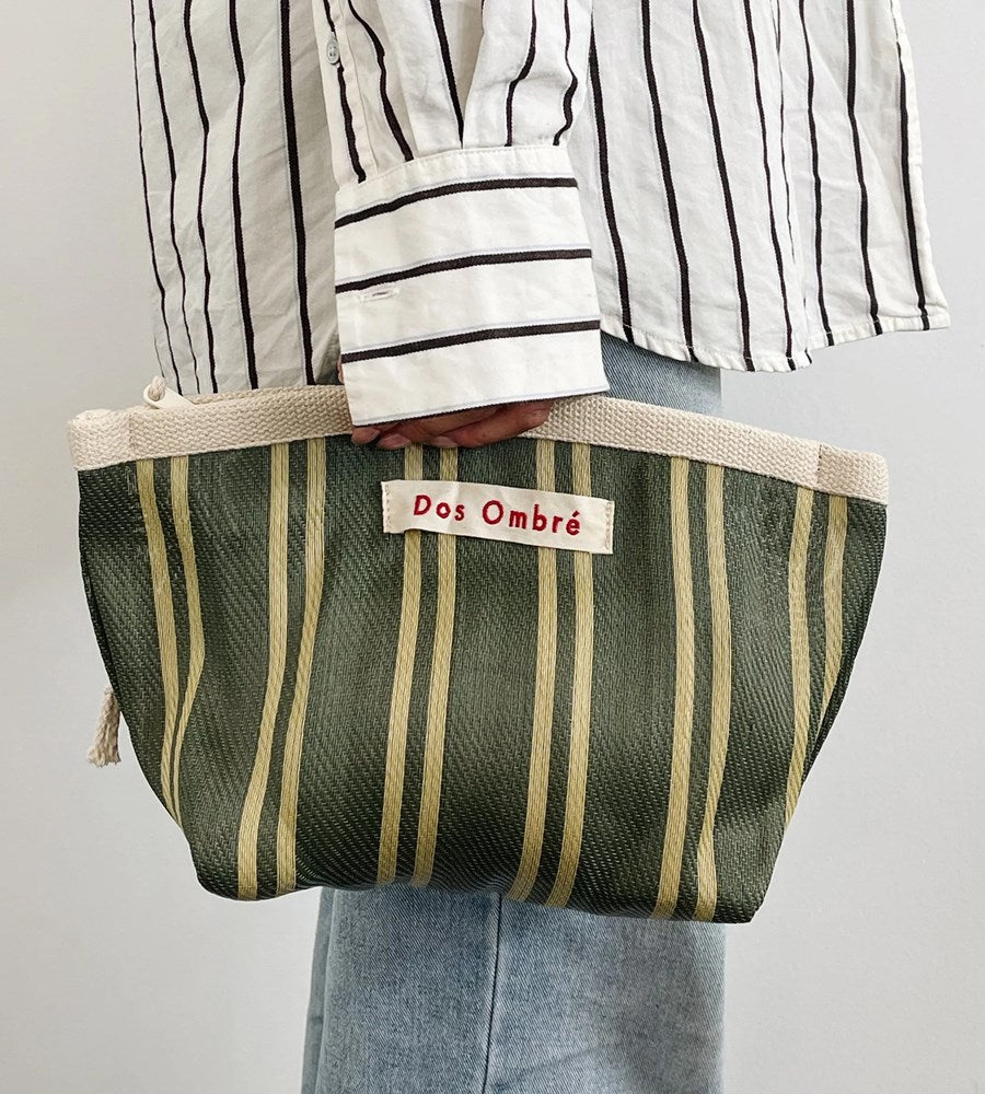 Dos Ombre Bengali Clutch | Olive Stripe