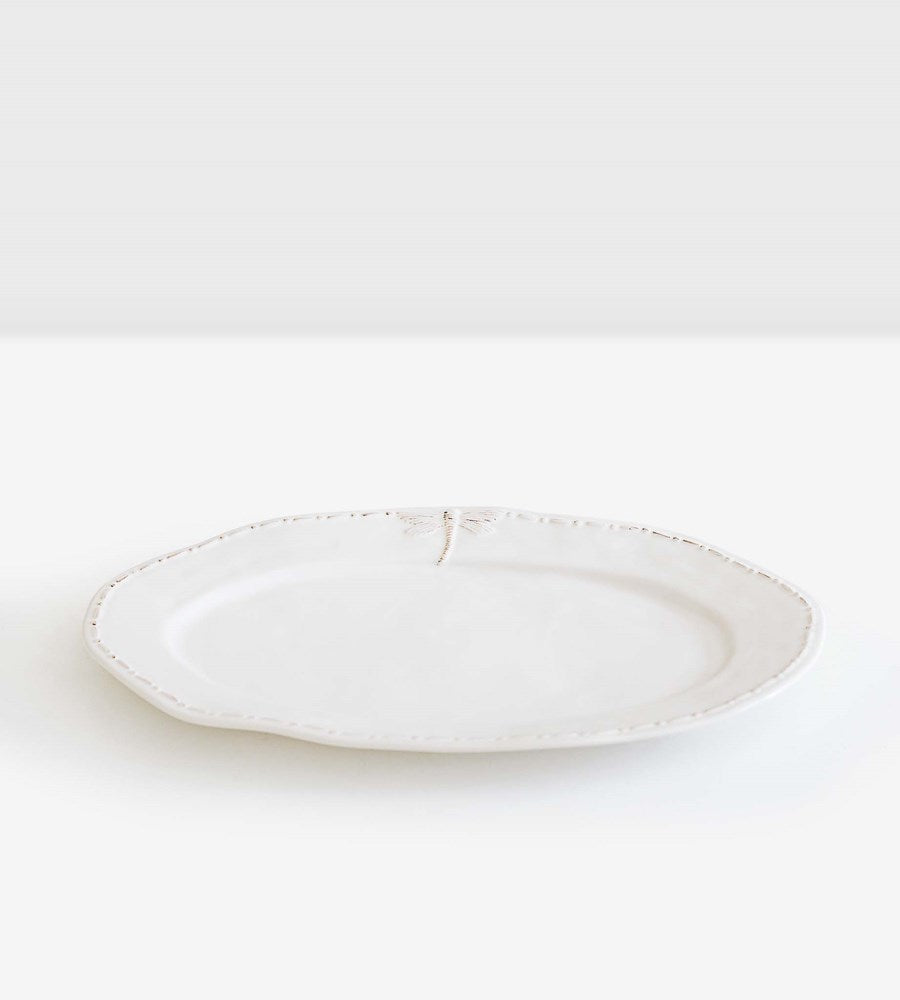 Dragonfly Stoneware | White Oval Platter
