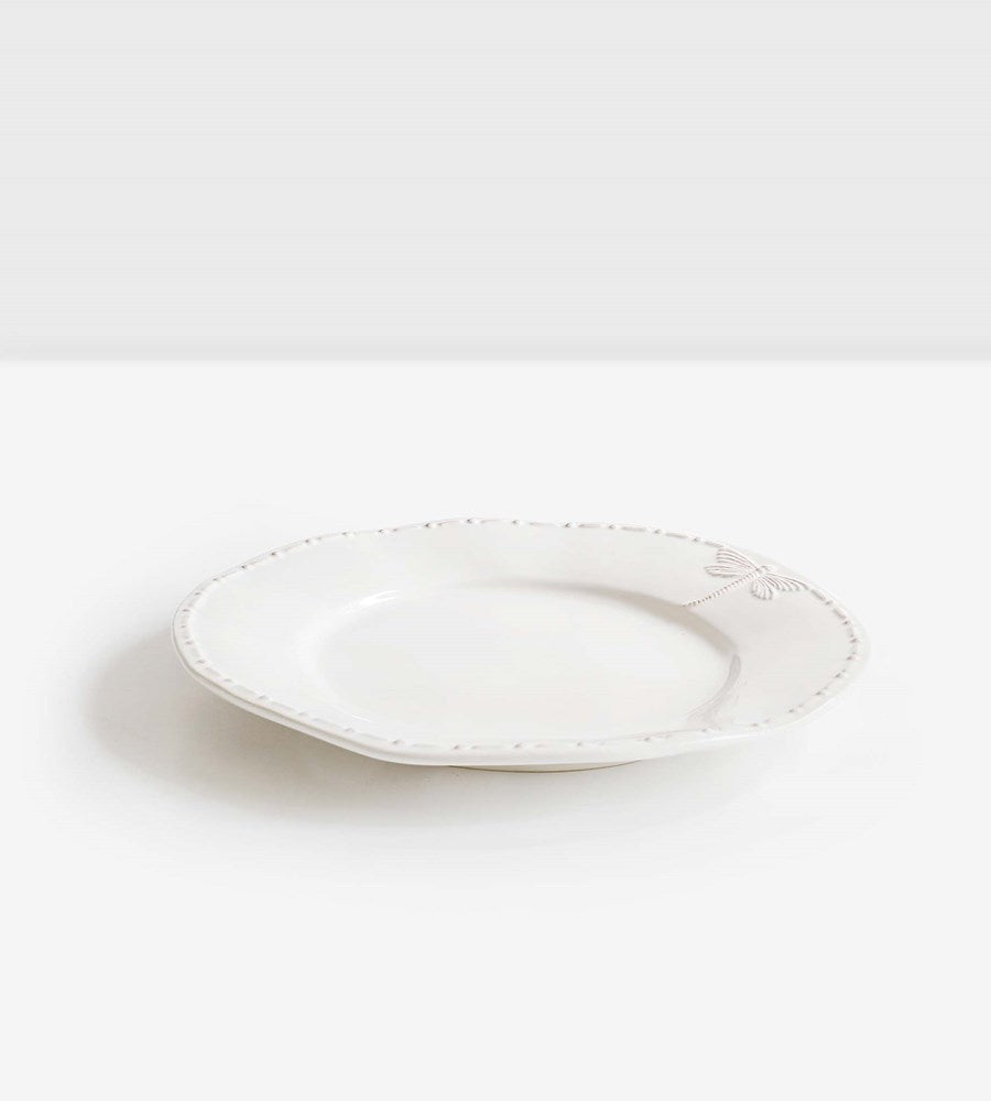 Dragonfly Stoneware | White Plate