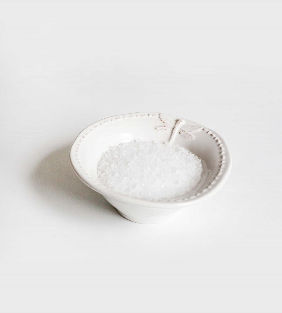 Dragonfly Stoneware | White Salt Bowl