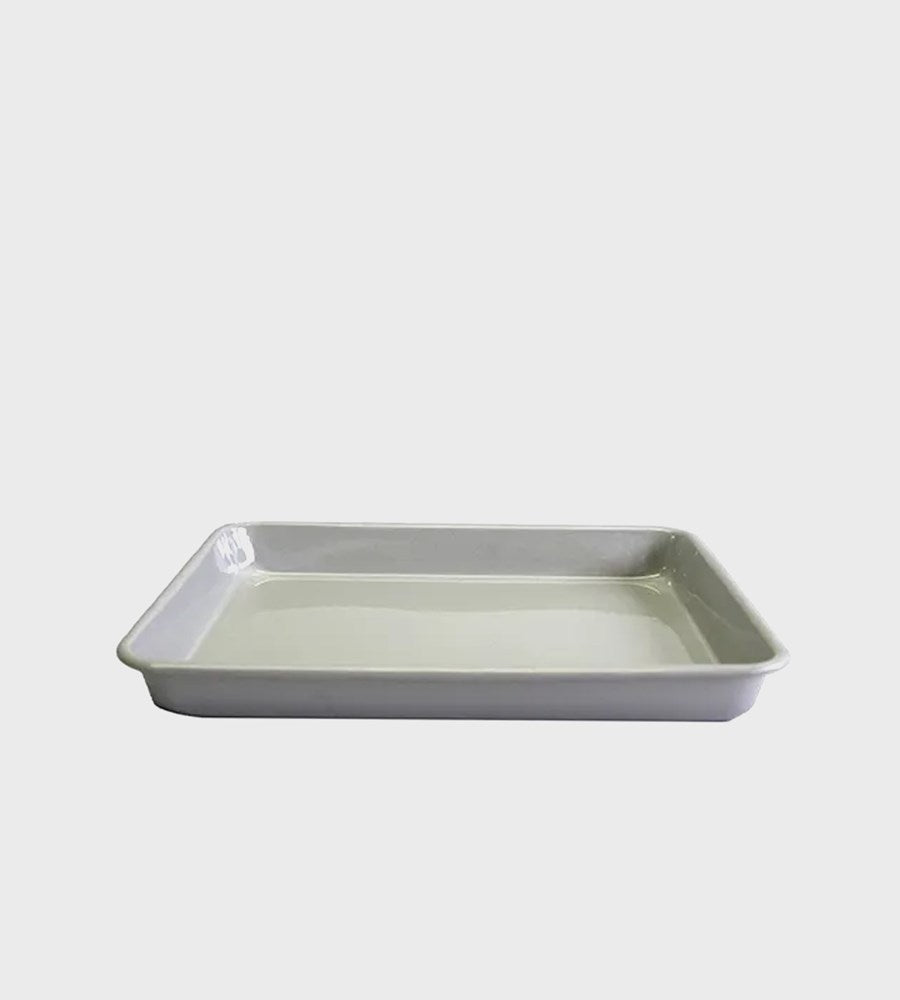 ENAMEL SMALL BAKING TRAY 24CM |SOFT GREY