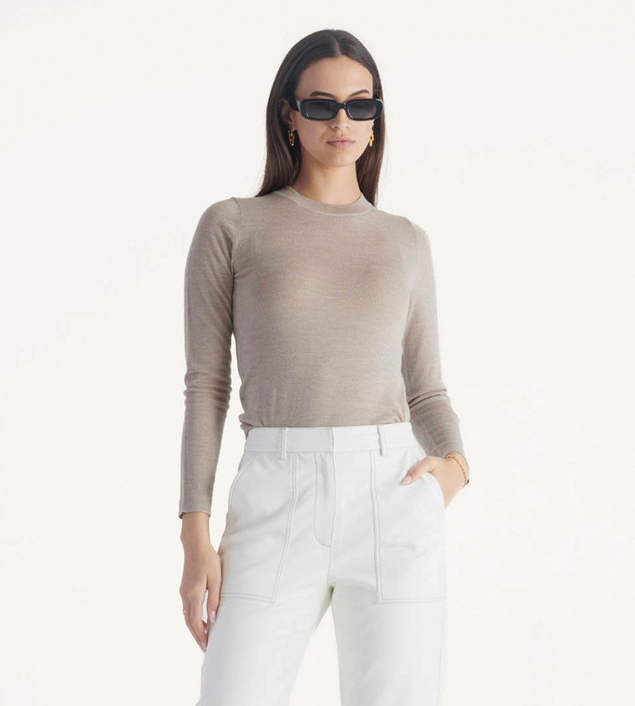 Elka Collective | Ginny Knit Top | Taupe