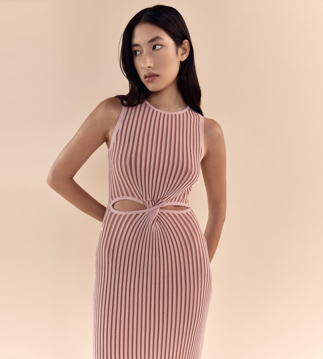Elka Collective | Lavinia Knit Dress | Blush / Caramel