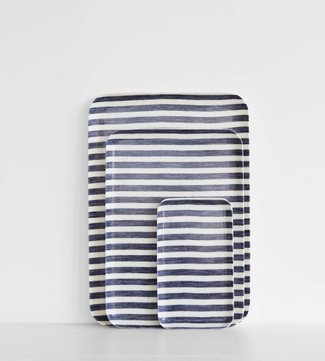 Fog Linen Tray | Classic Blue & White Stripe