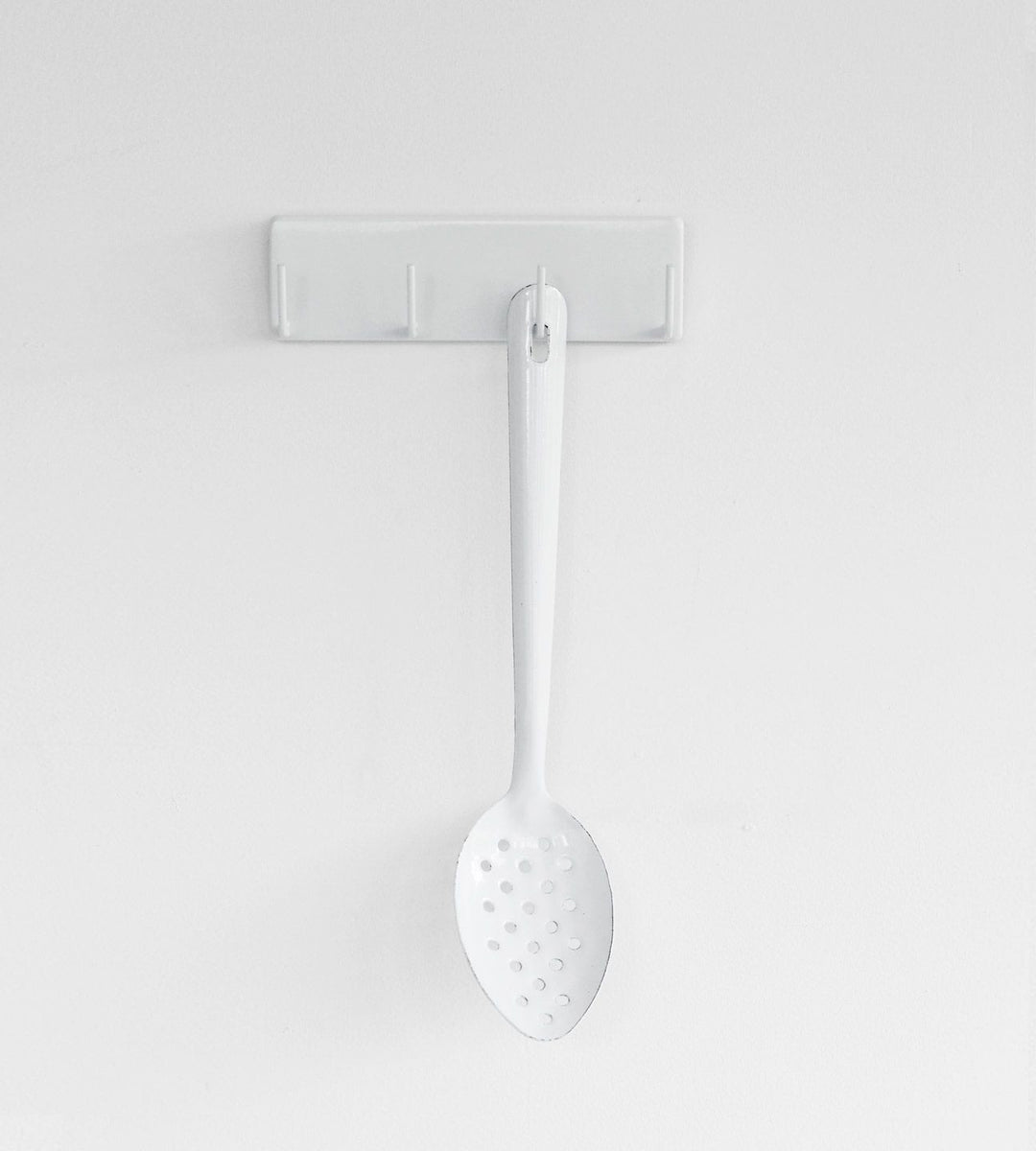 White Enamel | Perforated Spoon | 30cm