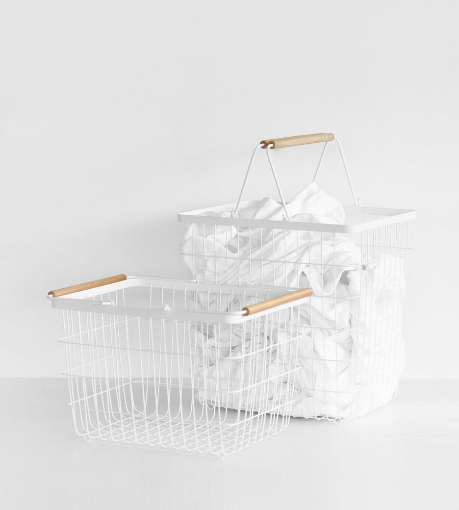 Yamazaki Tosca Laundry Basket White
