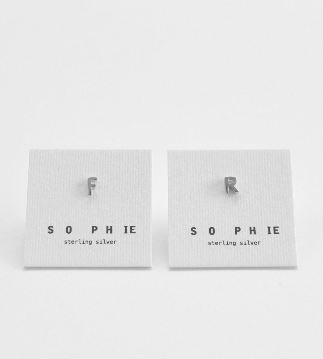 Sophie Little Letter Earrings Sterling Silver