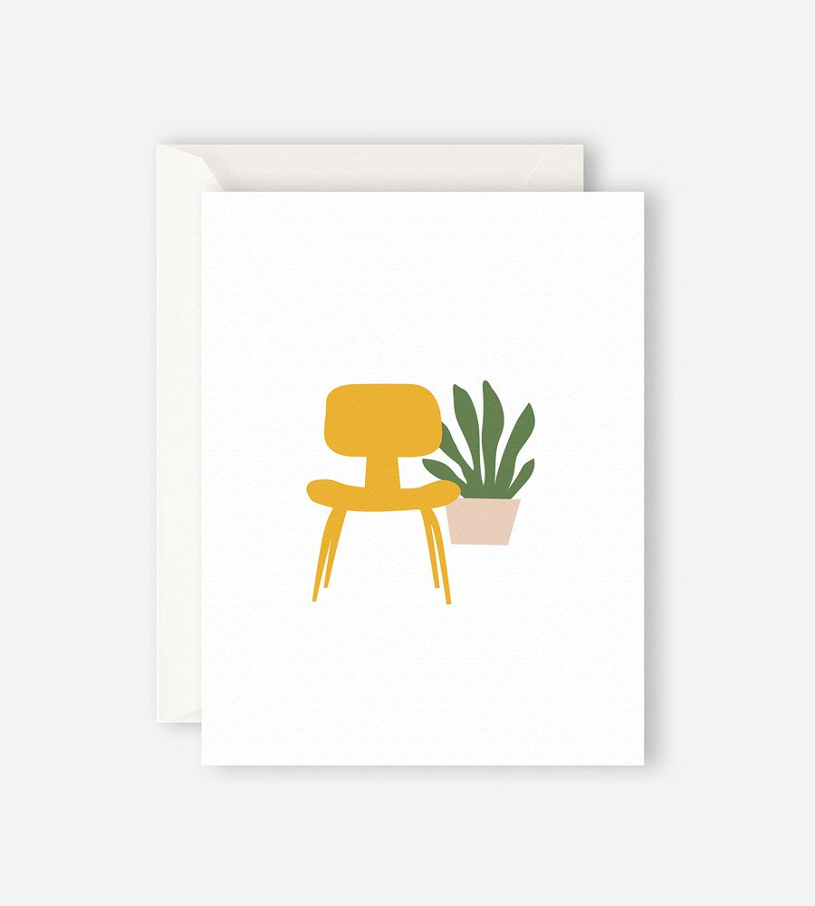 Father Rabbit Stationery Yellow Chair Card