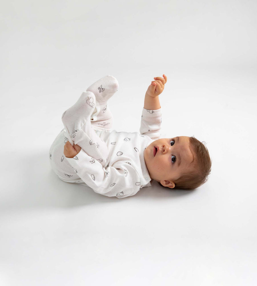Baby Rabbit | Snuggle Suit | White | Baby Play Print