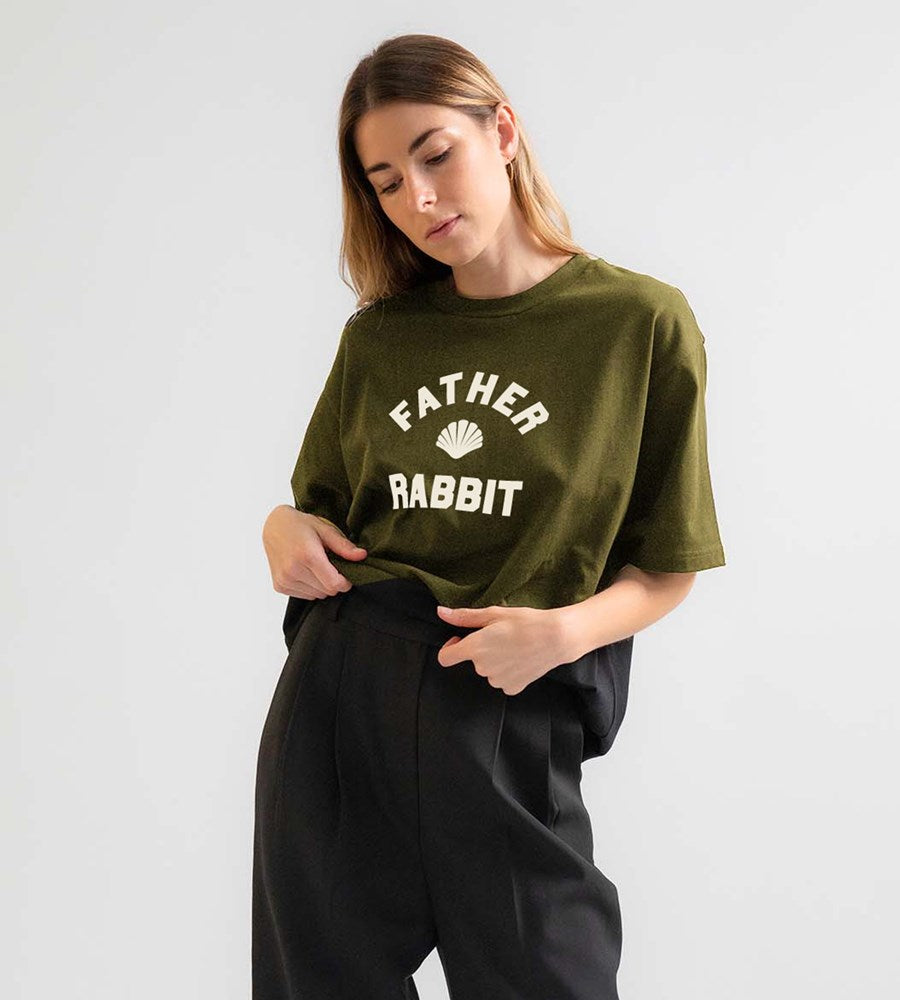 Father Rabbit | Boyfriend T-Shirt | Kelp | Scallop Print