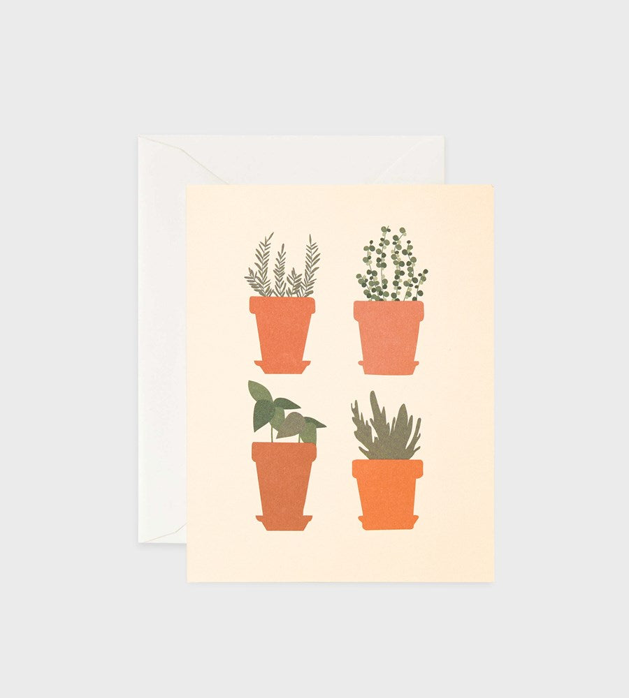 Father Rabbit Stationery | Herb Pots Card