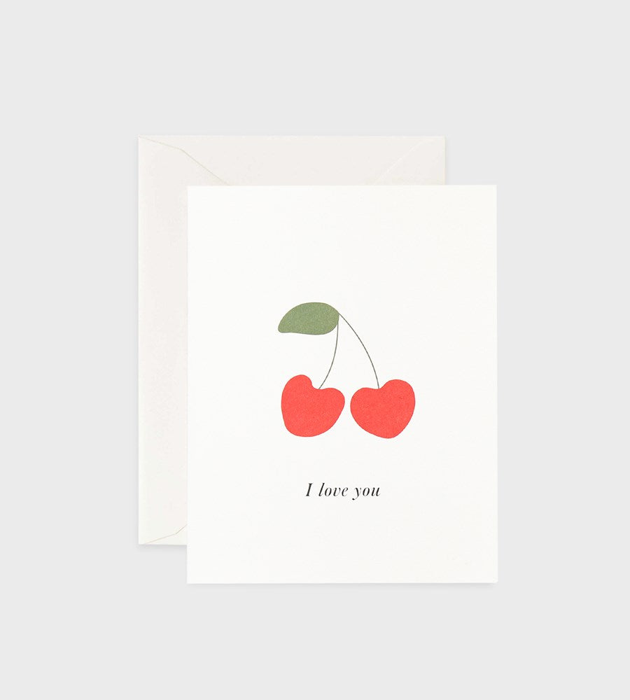 Father Rabbit Stationery | I Love You Cherries Card