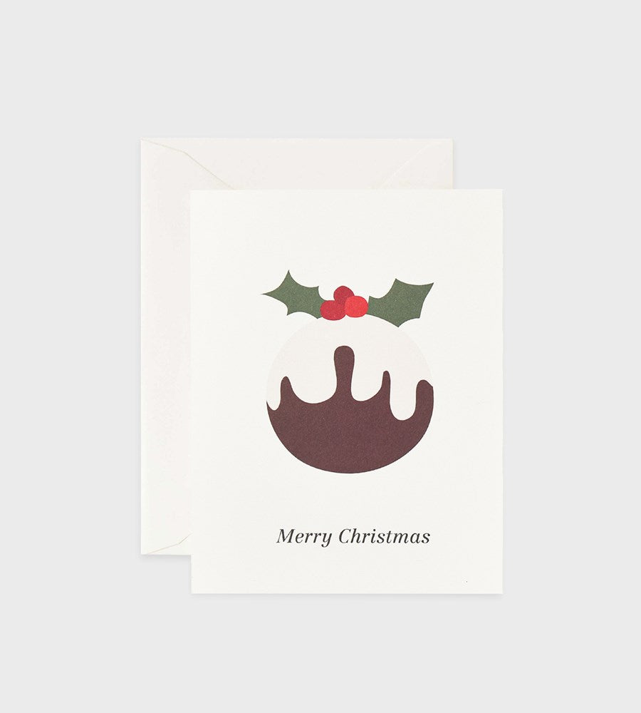Father Rabbit Stationery | Merry Christmas Pudding Card