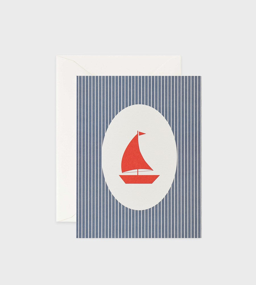 Father Rabbit Stationery | Sail Boat Red Card