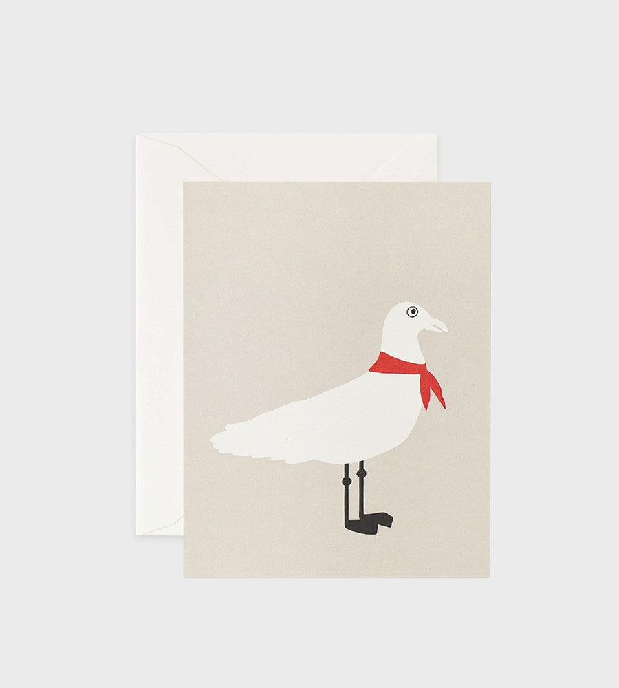 Father Rabbit Stationery | Seagull Red Scarf Card