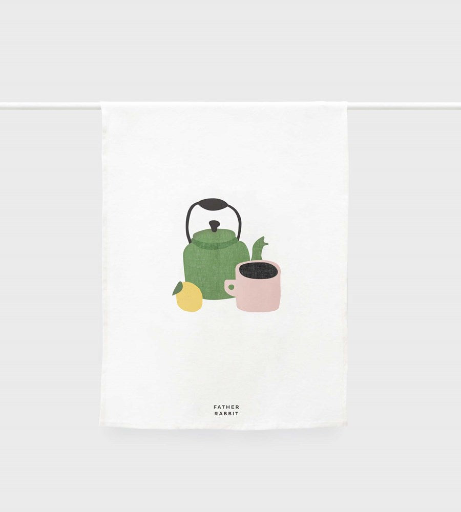 Father Rabbit | Tea Towel | Teapot